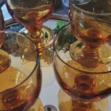 Verres à pied 70's ambré