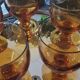 Verres à pied 70's ambré