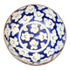 Antique Japanese Ceramic Bowl Cherry Blossom Floral Blue 19th Century
