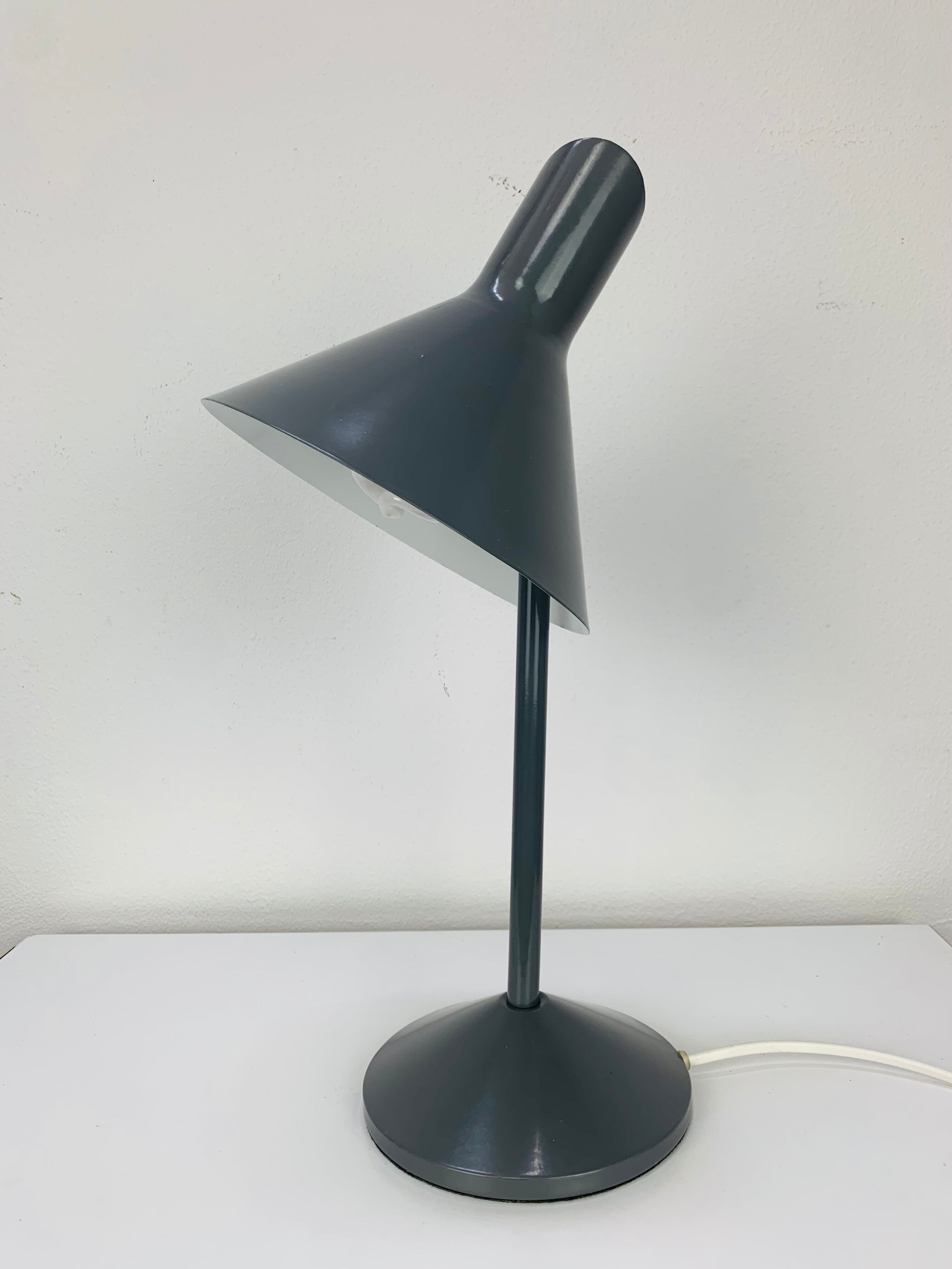 Gray metal desk lamp from the 2000s