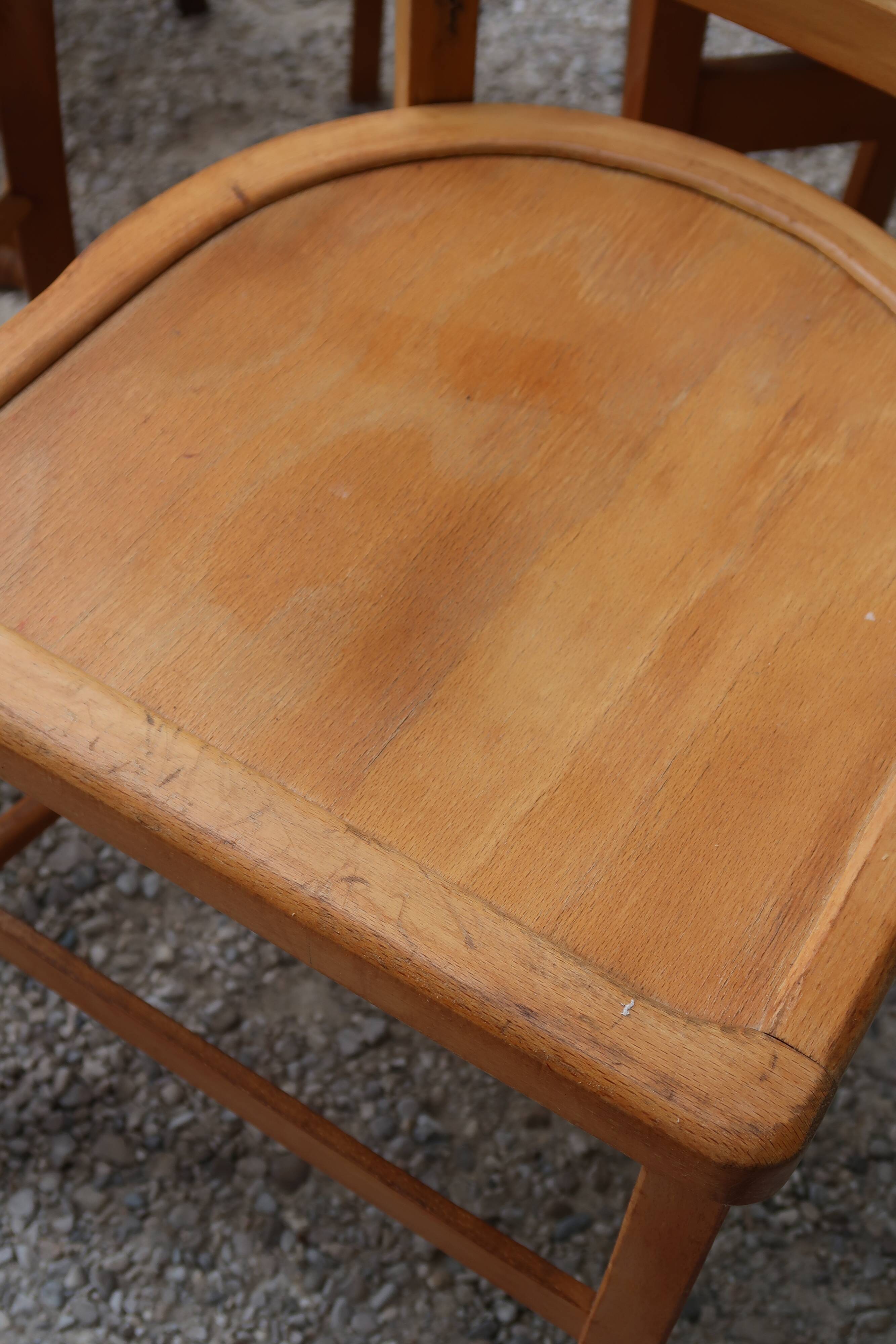 Set of 7 mismatched bistro chairs