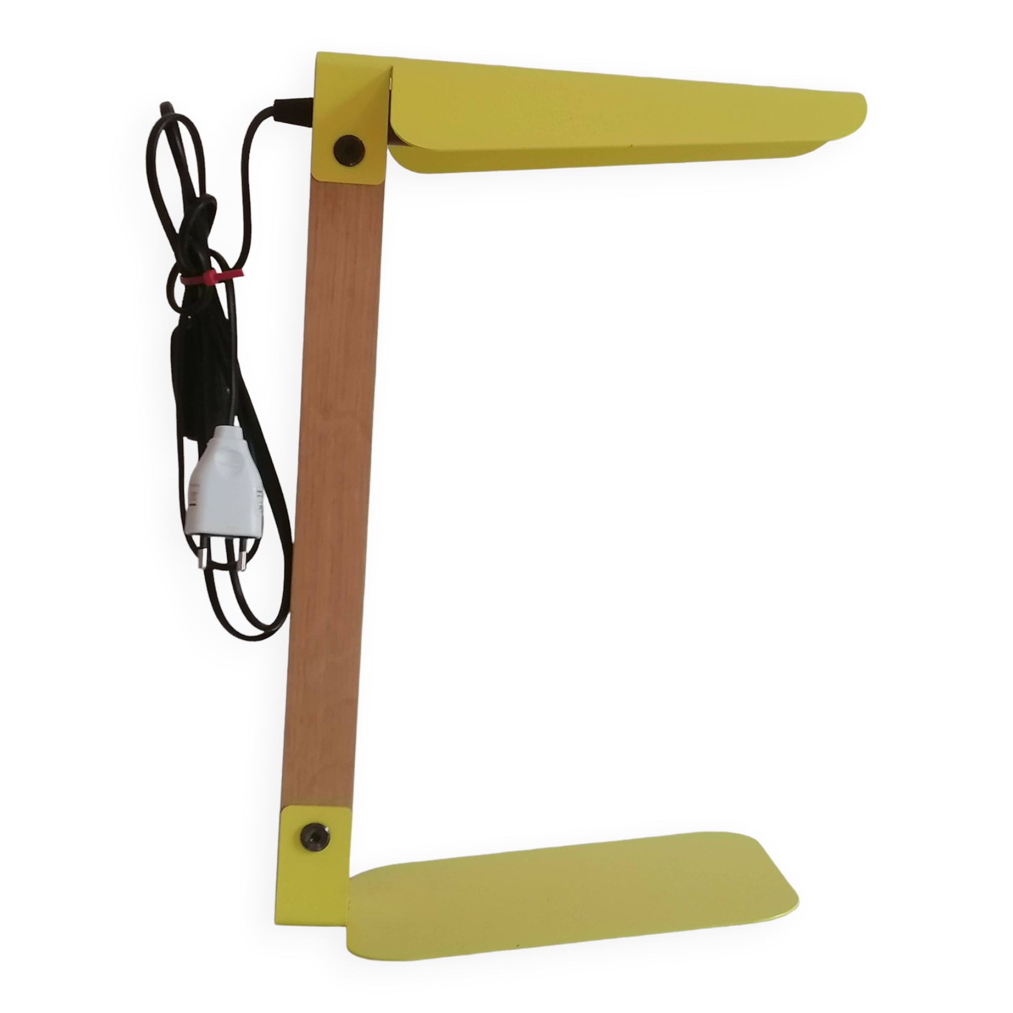 Modernist lamp in wood and metal