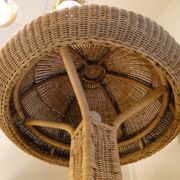 Vintage lamppost in rattan shape mushroom France 1950