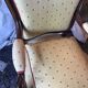 Louis Philippe style XIX century armchair with a violet backrest.
