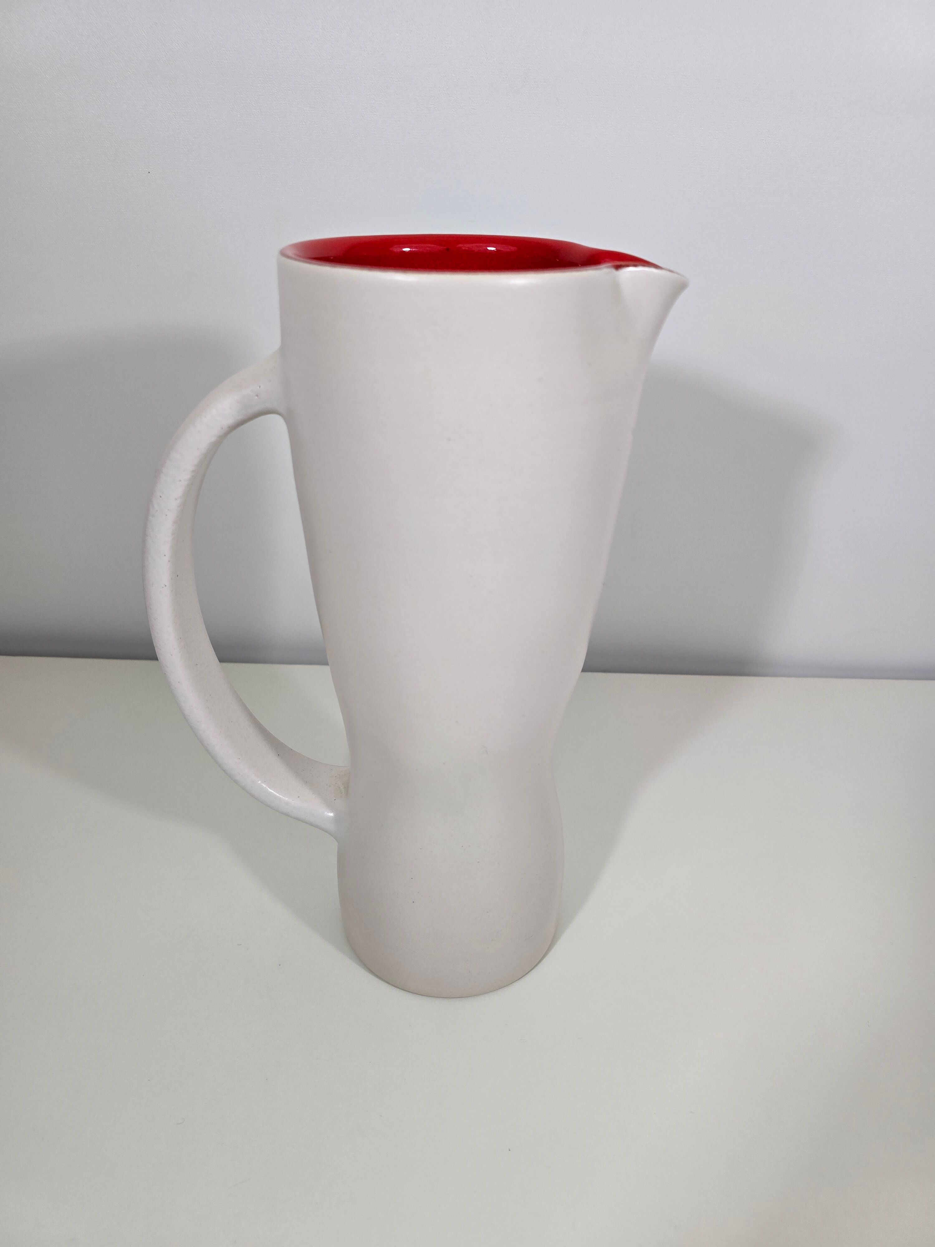 Jug and 12 ceramic cups model 1059 by Pol Chambost from around 1950.