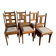 Set of 6 Amsterdamse School Art Deco Dining Chairs, Warm Oak Wood with Beige Upholstery