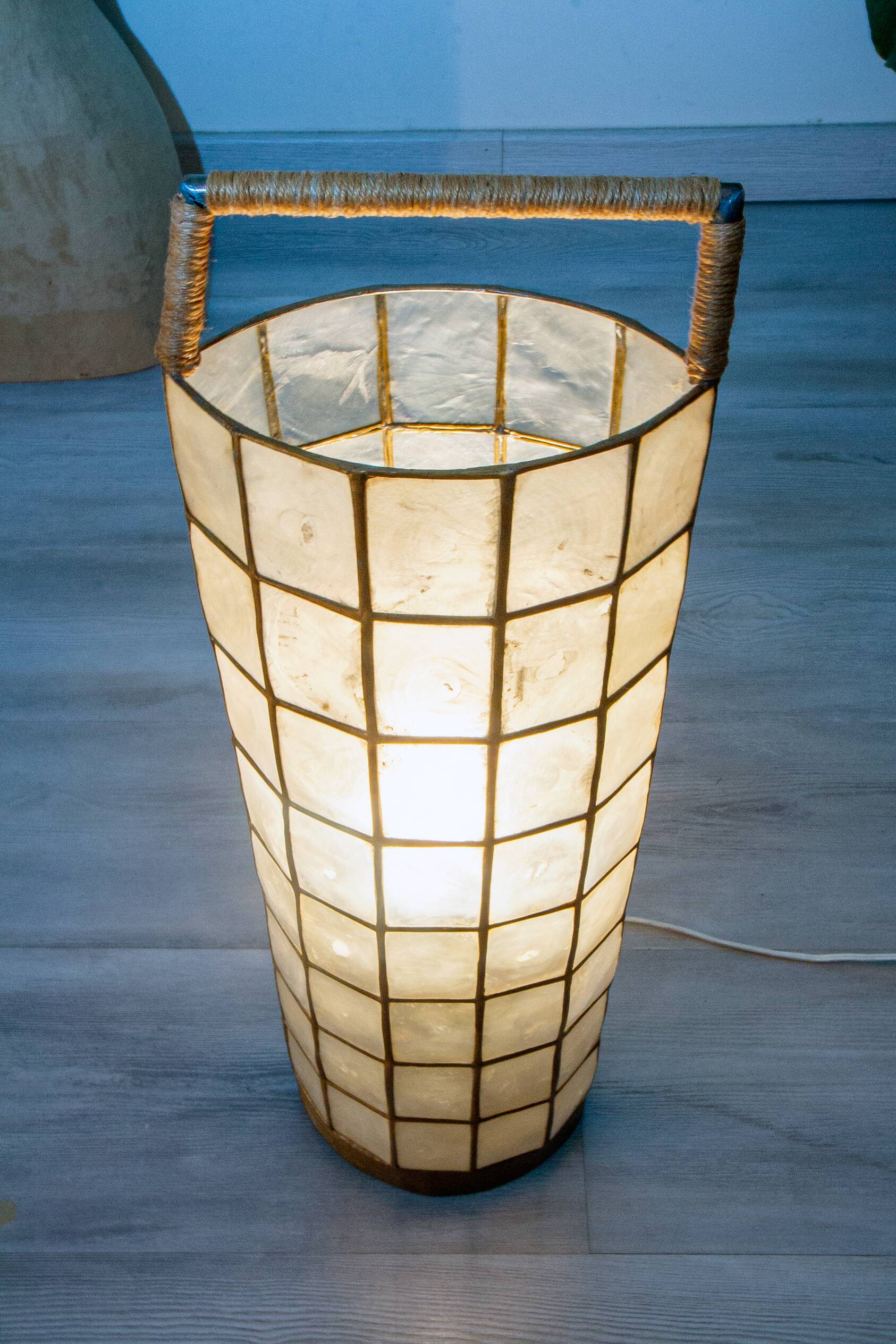 1960s lamp made of Capiz shell.