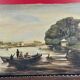 Oil on canvas "Animated lake landscape" work signed Gallard circa 1893