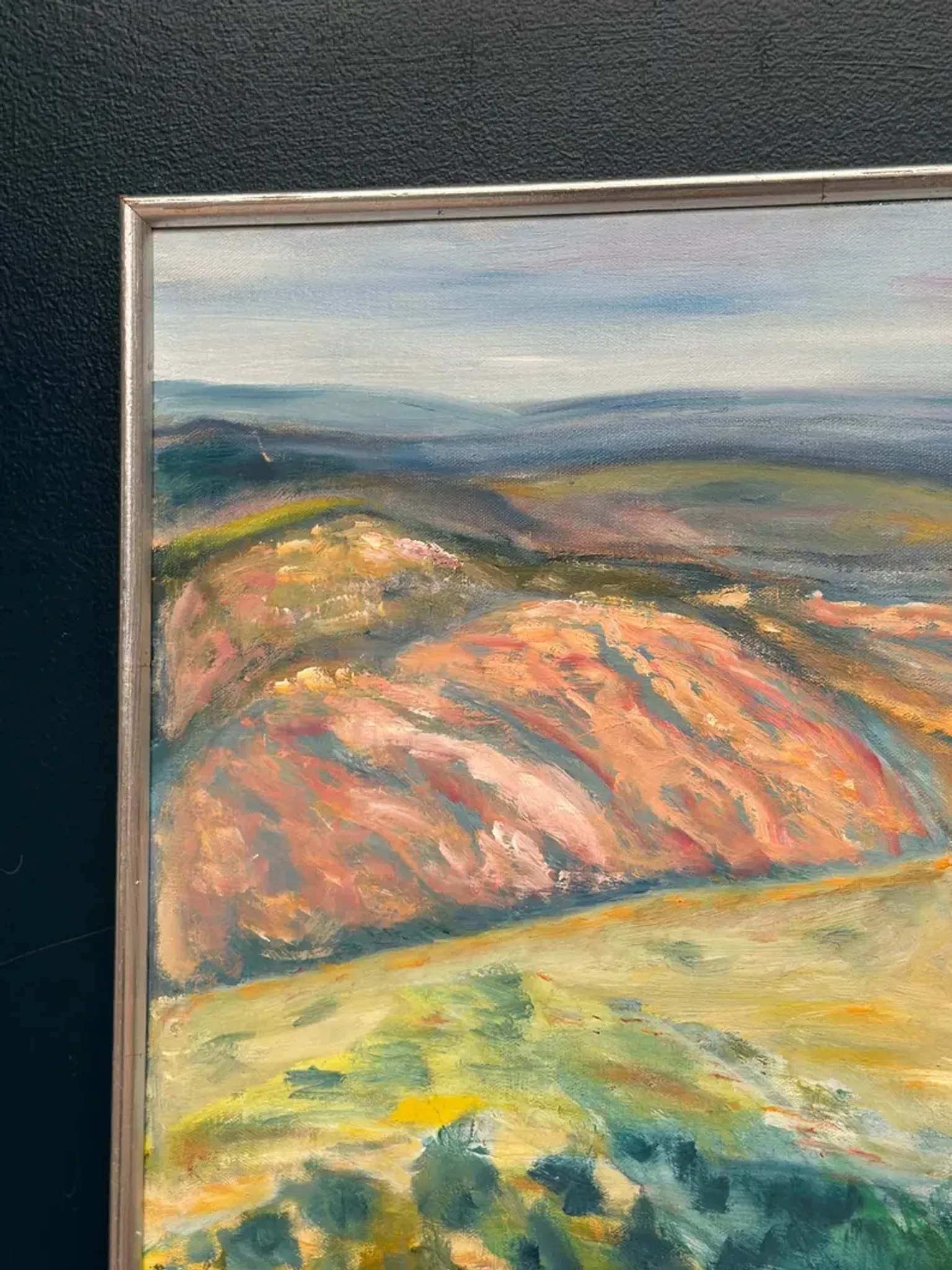 Original Swedish Oil on Canvas – "Landscape" by Lalla Blecher – Signed – Dated 1994 – Framed – 63 × 53 cm (24.8" × 20.9")