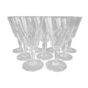 Lot de 9 verres à eau - cristal baccarat