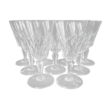 Lot de 9 verres à eau en cristal Baccarat modèle Carcassonne