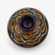 Vase galet en céramique émaillée polychrome vintage