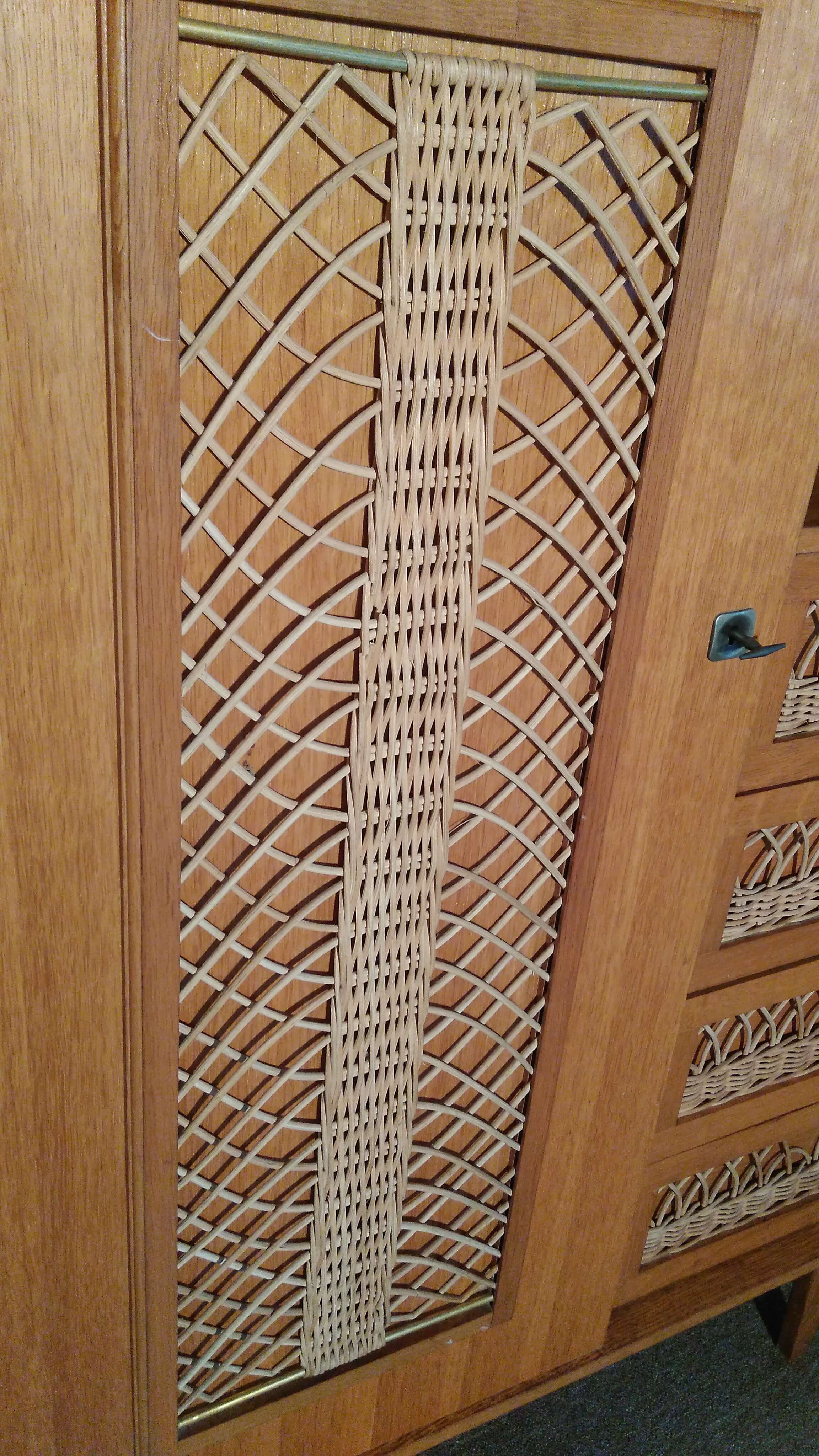 Vintage rattan wardrobe