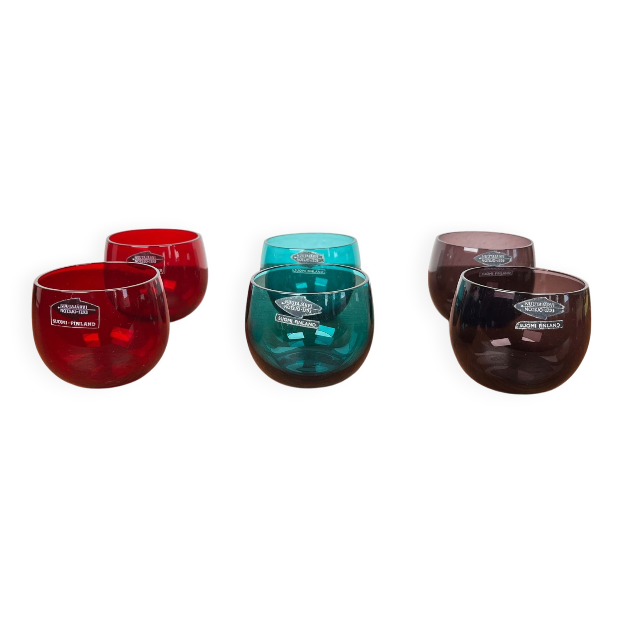 Mid-Century Modern Drinking Glasses from Nuutajärvi Notsjö, Finland, 1960s, Set of 6