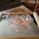 Art Deco molded pink glass bowl – Vallérysthal or Bohemian – 1930s