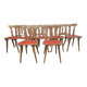 Set of 12 vintage 1960s red leatherette bistro chairs