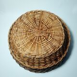 Vintage round wicker basket