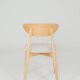 Ensemble moderne de 6 chaises de salle à manger, tissu écru et bois de hêtre naturel