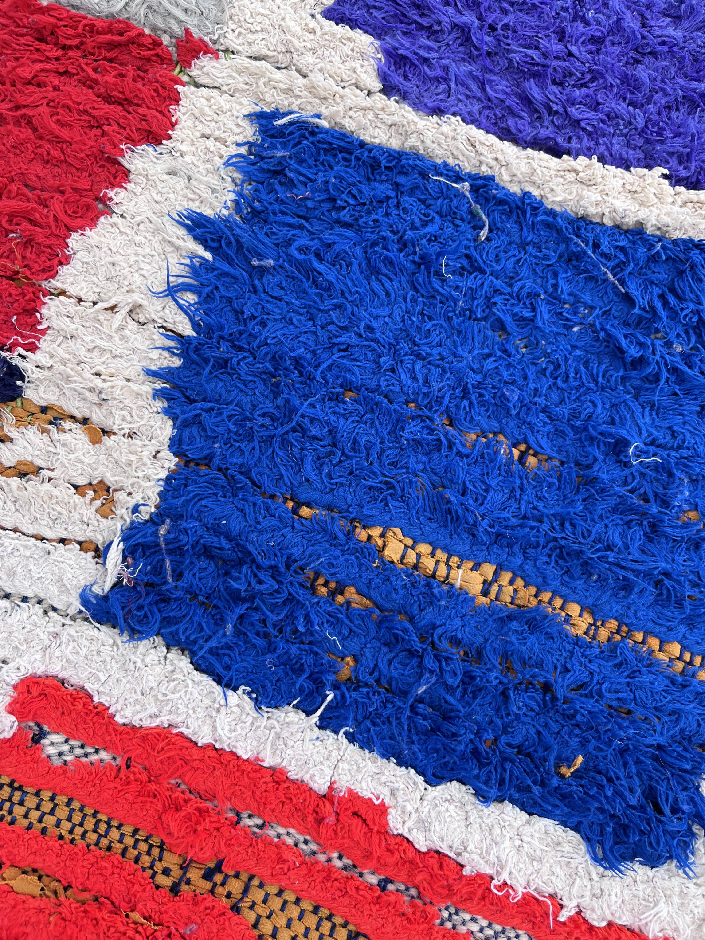 Carpet modern room Berbere boucherouite