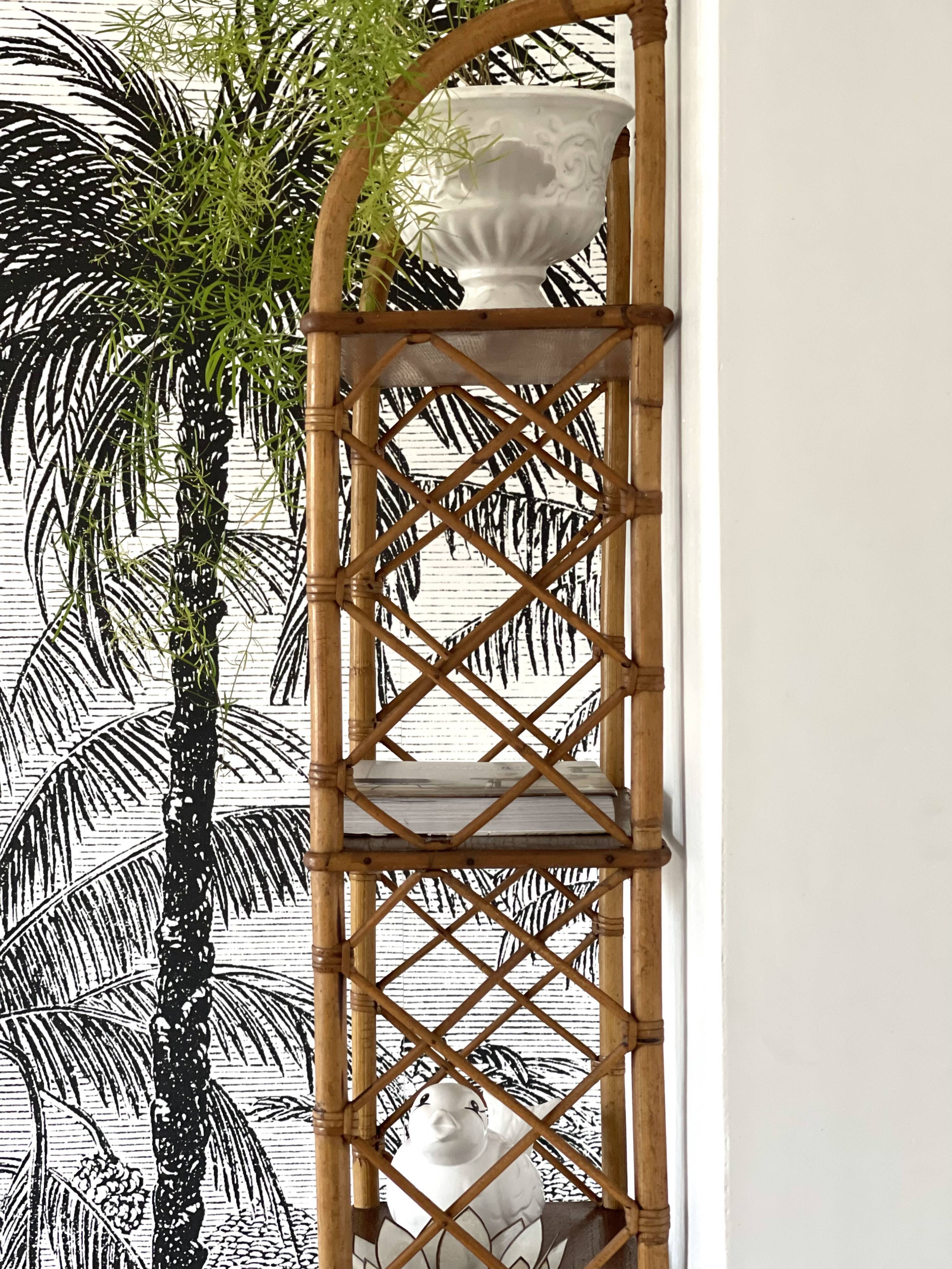 Rattan wall shelf 1960