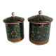 Set of 2 vintage Japanese tea cups Kutani Ware Yozan