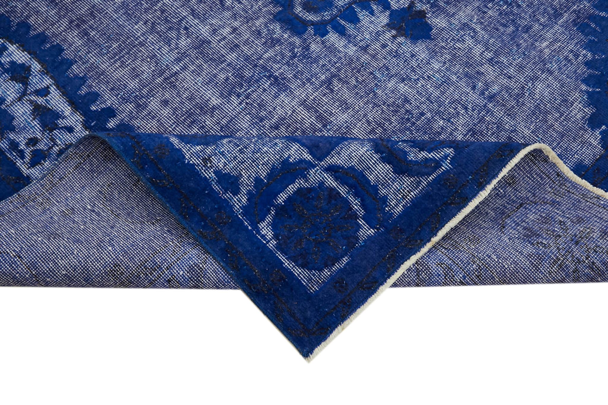 Handmade contemporary oriental  blue carpet 1970s 208 cm x 315 cm