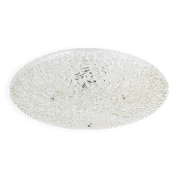 Round textured glass ceiling light J. T. Kalmar mid-century, Austria, 1960s