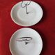 Set of two white porcelain cake stands, former royal factory, Limoges