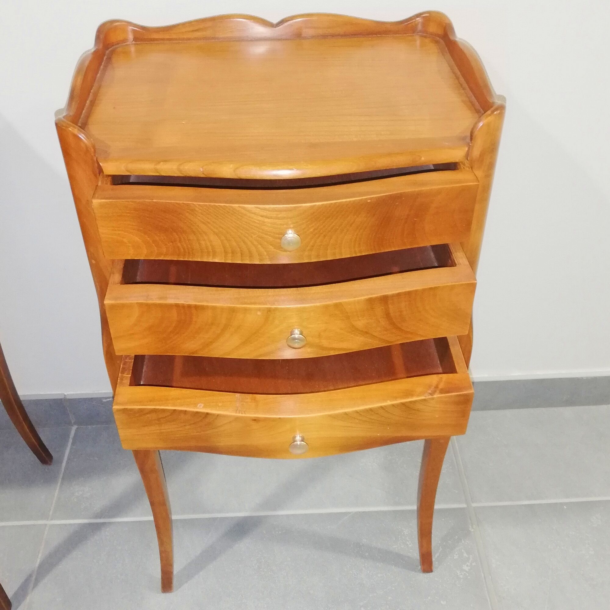 Pair of bedside three drawers Louis XV style