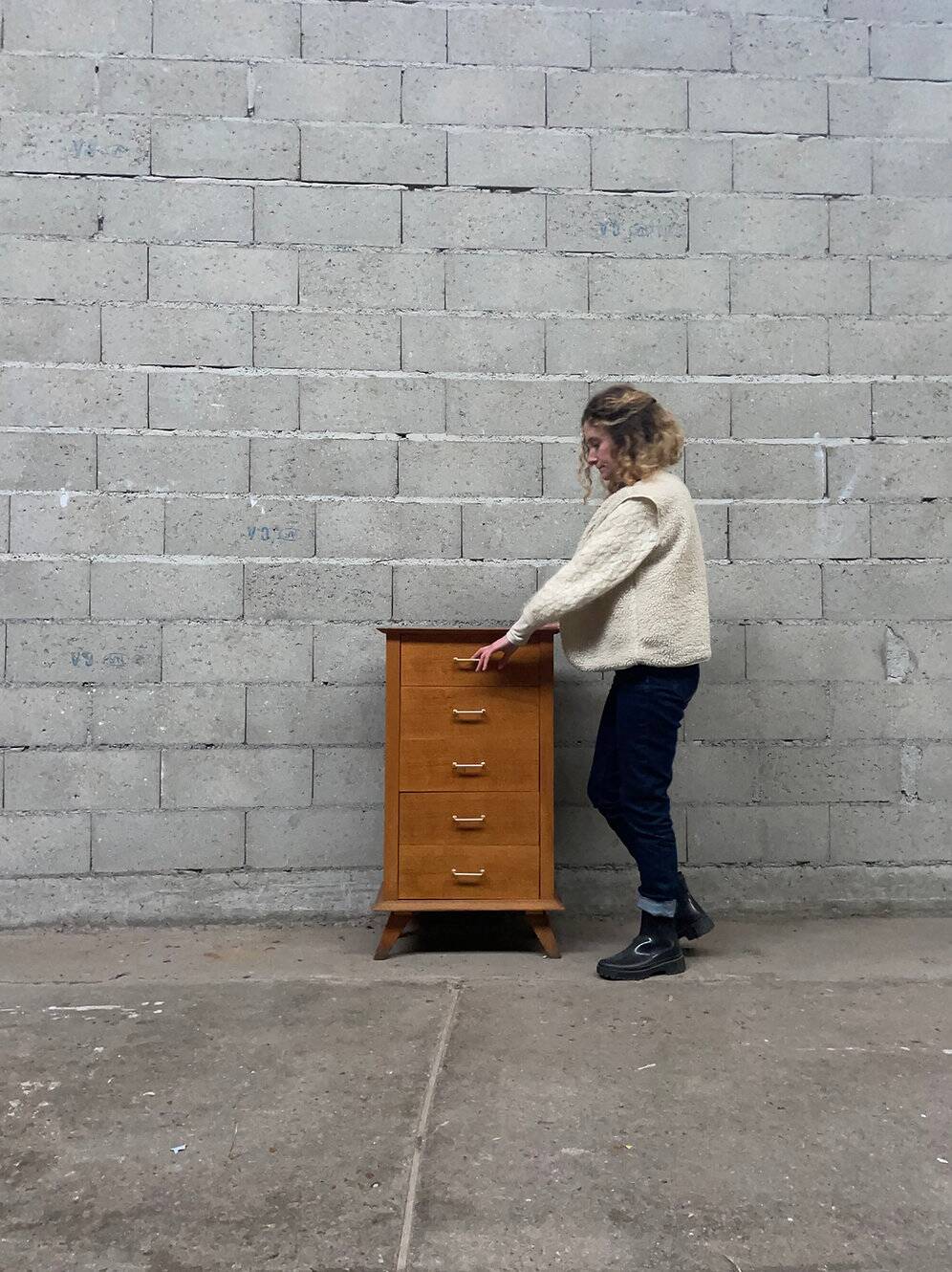 Chiffonnier vintage en bois – 5 tiroirs