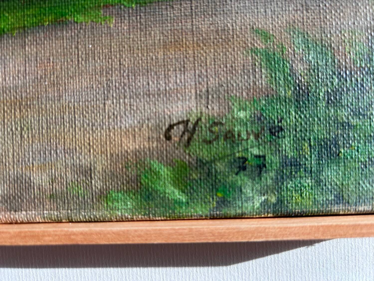 Oil on canvas Church, Belgian School, H. Sauvé, 1977.