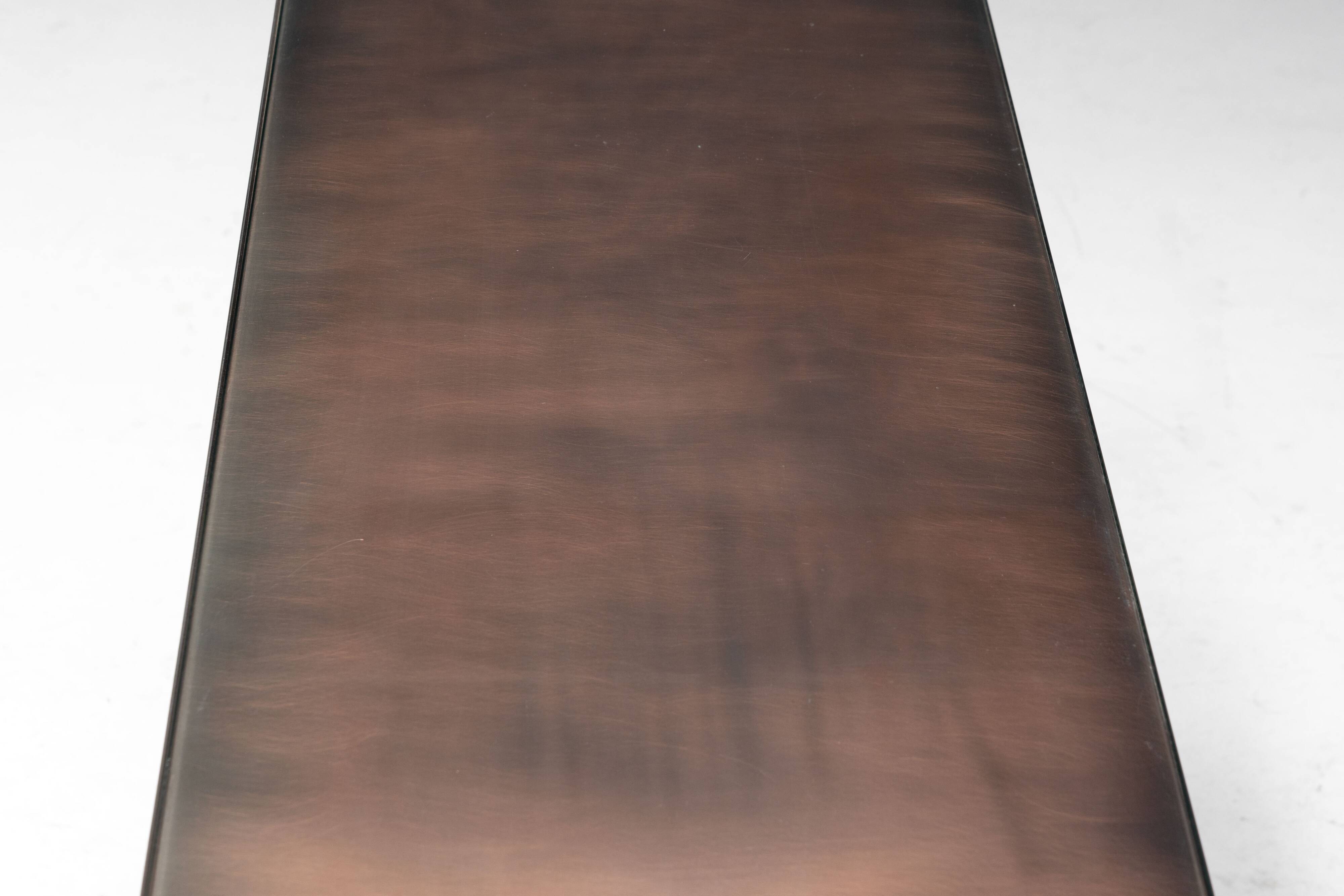 Console en bronze patiné par Belgochrom, Belgique, années 1970