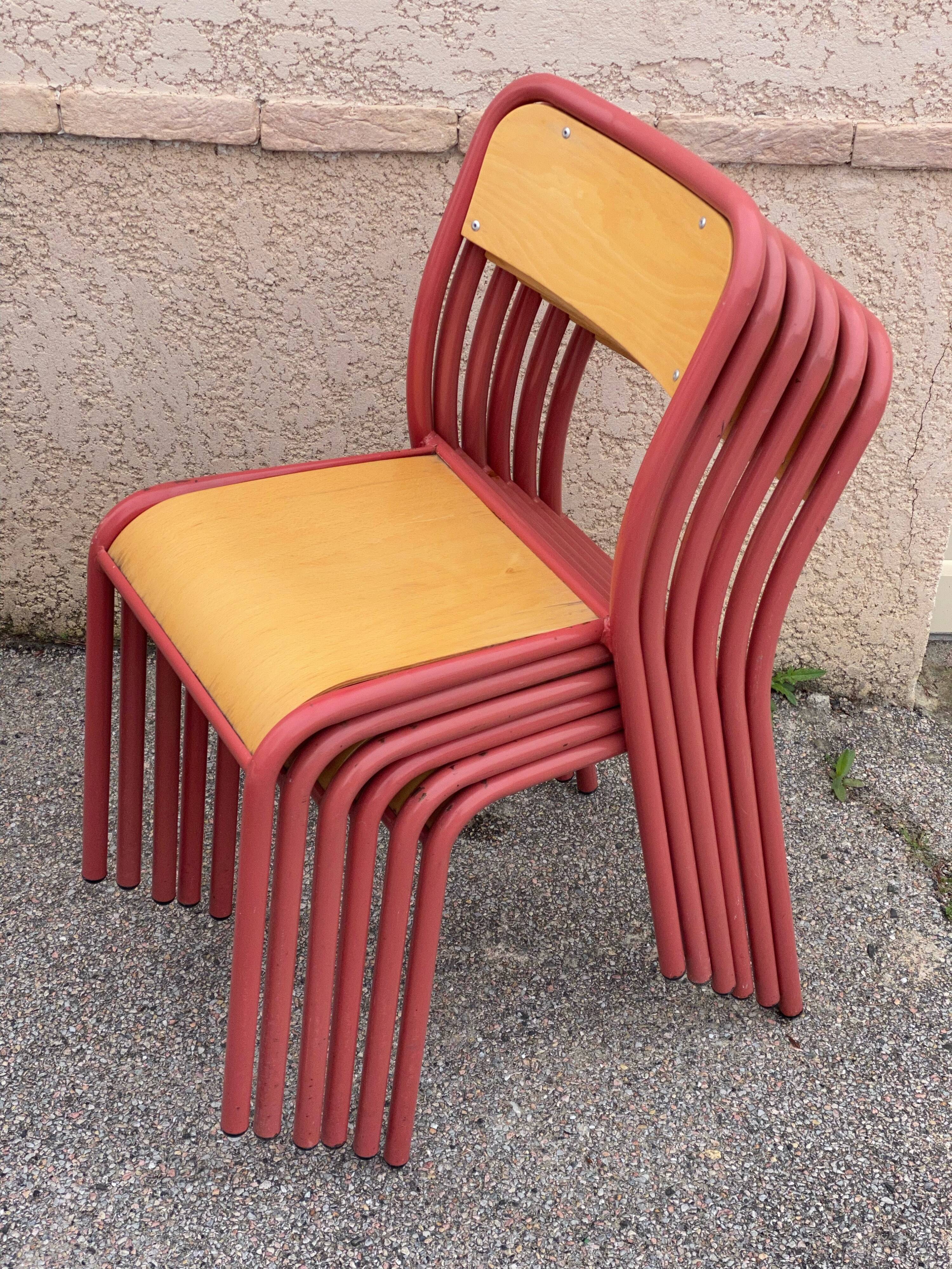 Set of 6 Adult size Mullca school chairs from the 80s