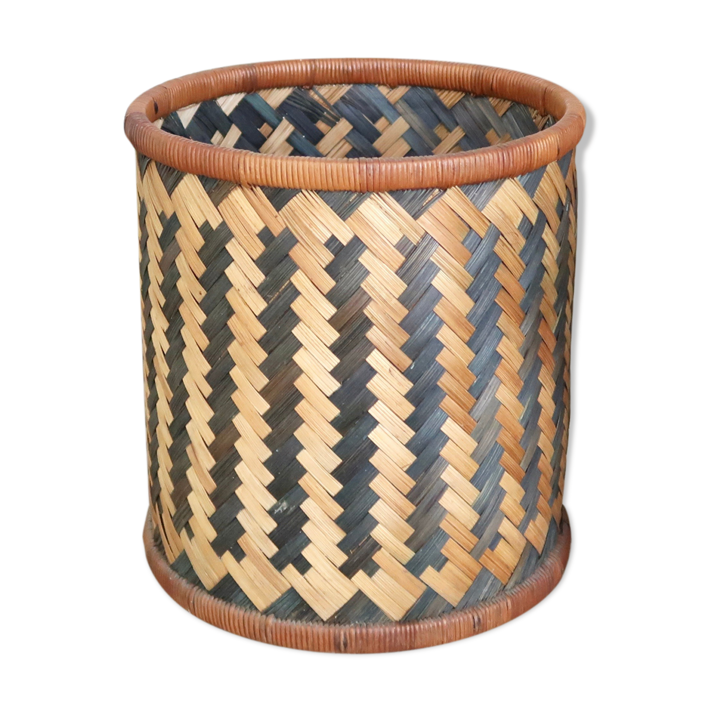 Wicker paper basket, 80s