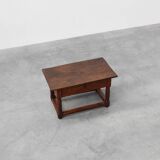 Oak hand-carved side table in wabi wabi style, Spain, 17th Century