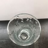 Designer molded glass vase with vintage cherry decor
