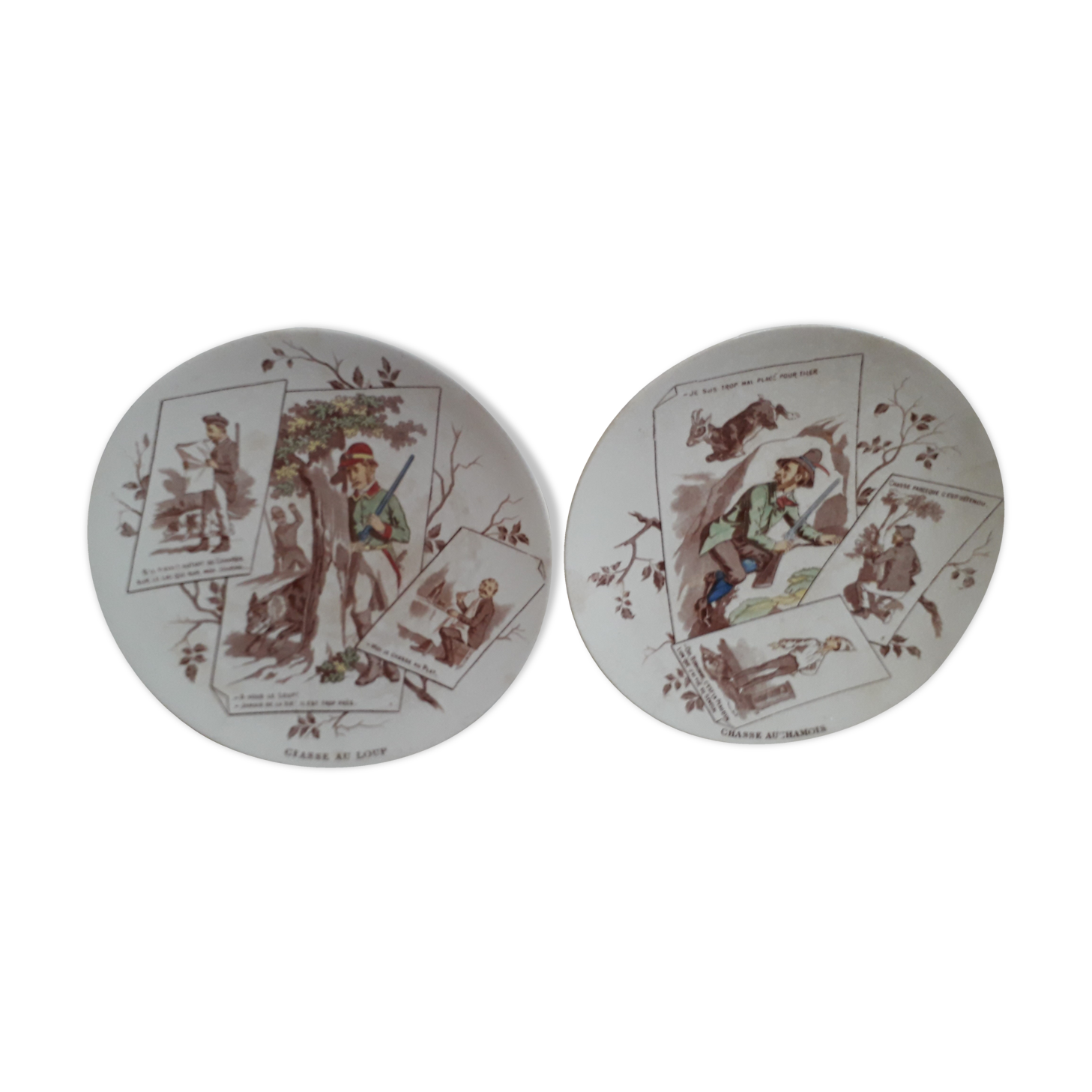 Sarreguemines hunters collection plates