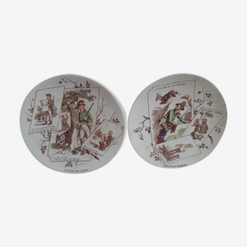 Assiettes Sarreguemines collection chasseurs