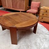 Primitive brutalist round coffee table