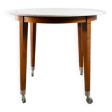 Neon High Table in mahogany lacquered cherrywood and Carrara marble