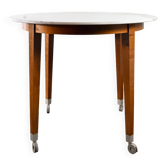 Neon High Table in mahogany lacquered cherrywood and Carrara marble