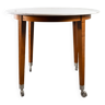 Neon High Table in mahogany lacquered cherrywood and Carrara marble
