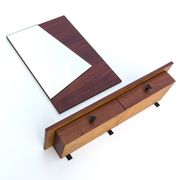 Teak mirror and shelf with drawers, 1950s