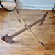 Wooden round table with glass top - Vintage