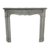 Louis XV style fireplace Model Pompadour White Carrara marble 20th century