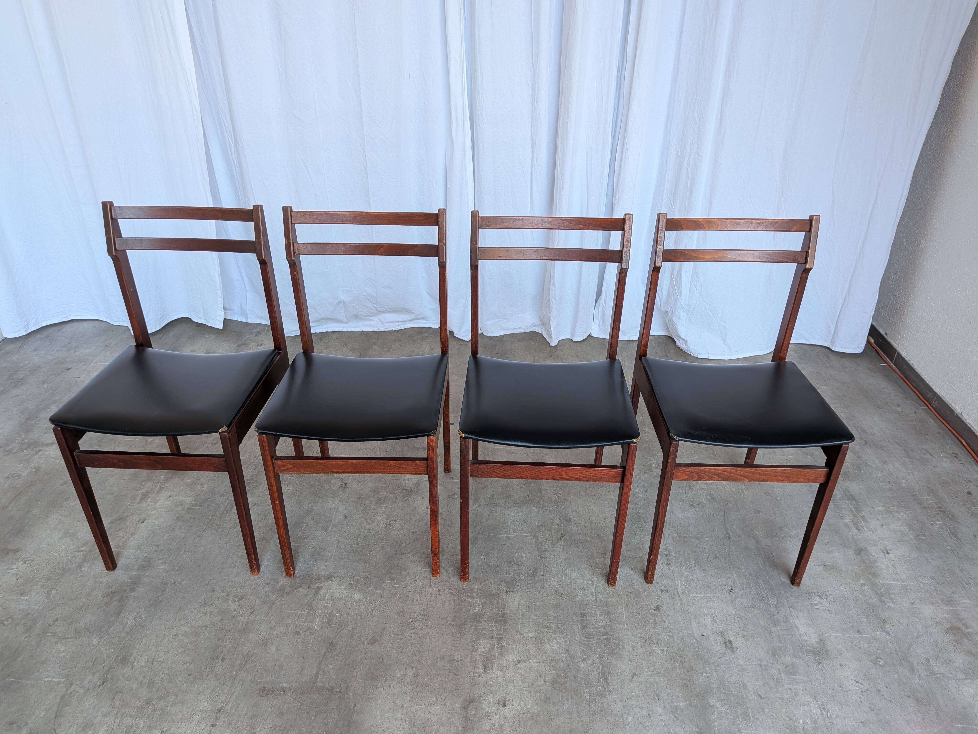 Chaises de salle à manger vintage stol kamnik : années 1970, style scandinave moderne, ensemble de 4