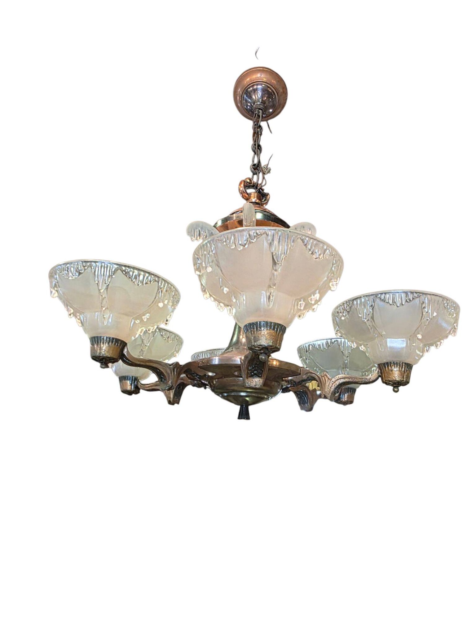 Ezan Art Deco 6-light chandelier