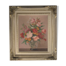 Painting oil bouquet of flowers champêtre signed O. Baldarri 1957