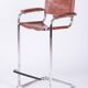 Bauhaus Bar Chair in Chromed Steel and Faux Leather, Germany, 1970s