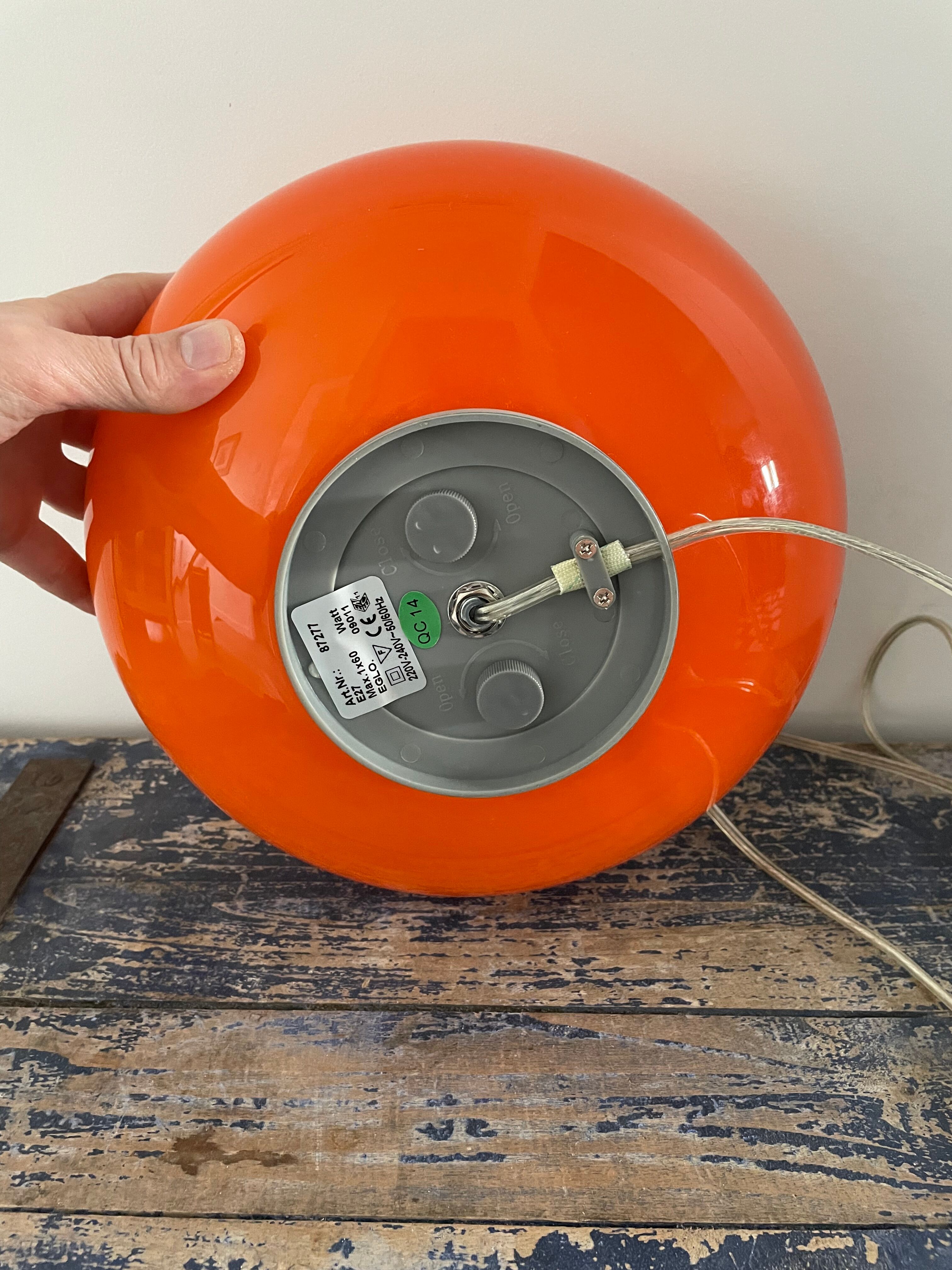 Vintage table lamp orange globe